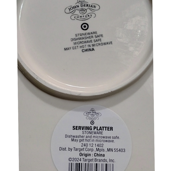 John Derian NWT Feather Stoneware Serving Platter 13" in Blue/Brown - Picture 3 of 5